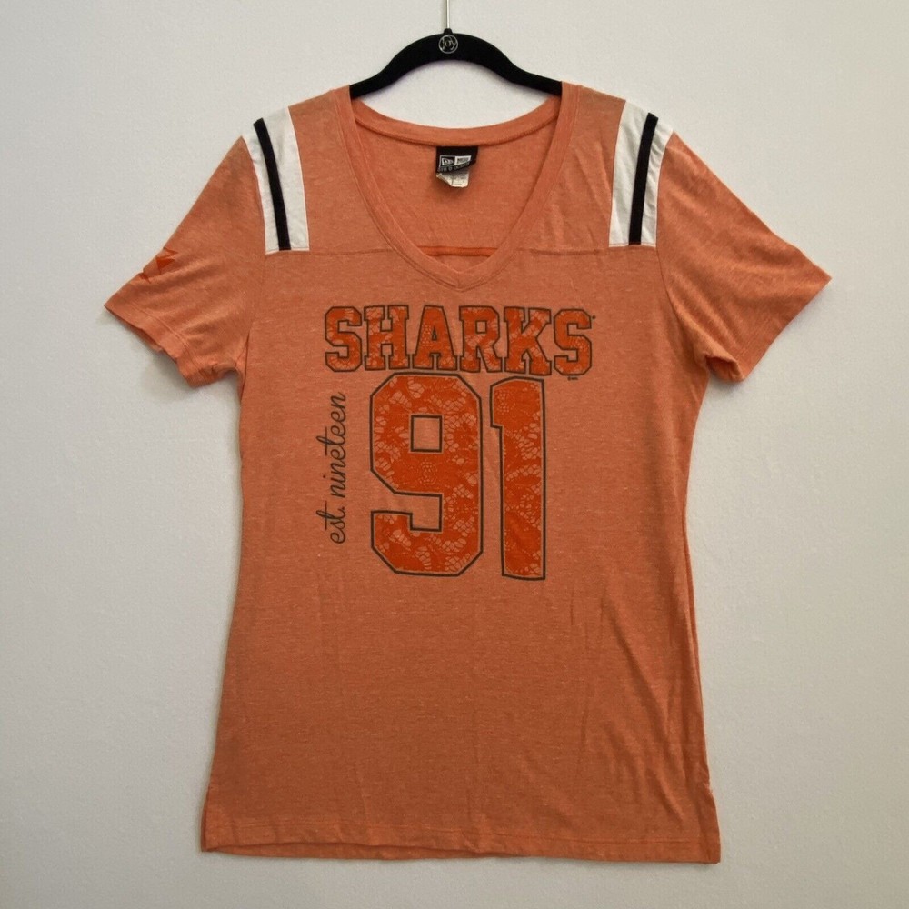 San Jose Sharks Women’s Orange T-shirt Est. 1991 New Era 5th & Ocean Size L